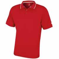 Island Green Performance Polo Golf Shirt Red Мъжко облекло за едри хора