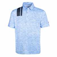 Блуза С Яка Island Green Golf Racing Print Polo Shirt Mens Sky/Navy Мъжки тениски с яка