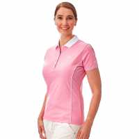 Under Par Golf Polo Ladies Pink/White Дамски тениски с яка