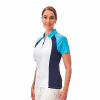 Under Par Zip Golf Polo Ladies White/Blue Дамски тениски с яка