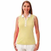 Under Par Sleeveless Golf Polo Ladies Lemon/White Дамски тениски с яка
