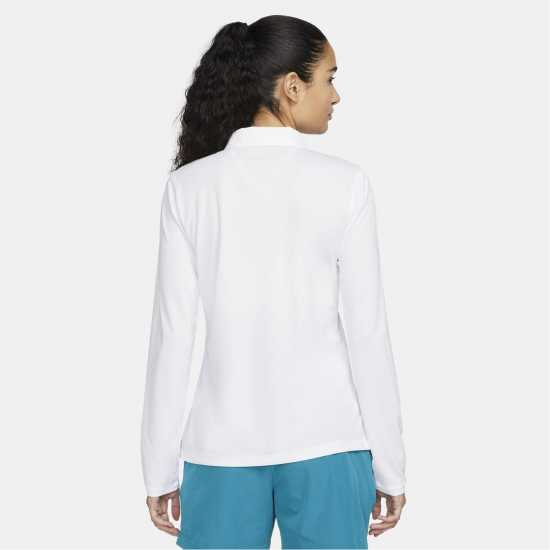 Nike Блуза С Яка Long Sleeve Victory Polo Shirt Womens White/Black Дамски тениски с яка