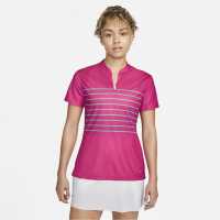 Nike Блуза С Яка Victory Stripe Polo Shirt Womens Pink/Teal Дамски тениски с яка