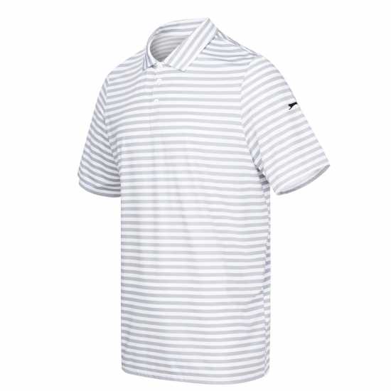 Slazenger Мъжко Поло Райе Stripe Polo Shirt Mens White - Мъжки тениски с яка