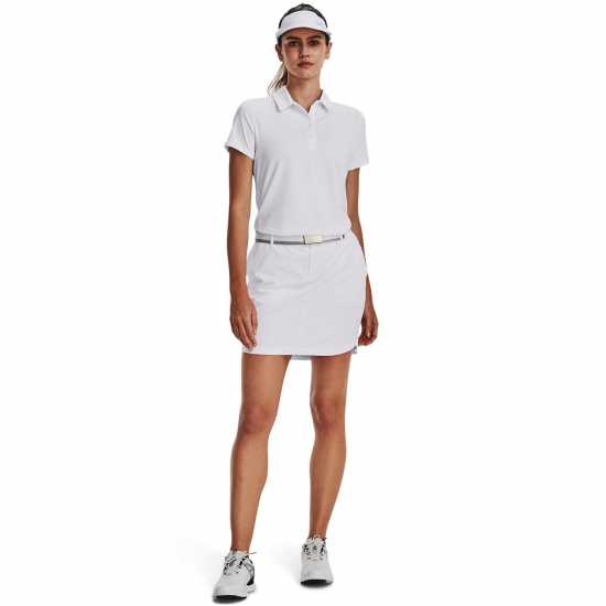 Under Armour Playoff Short Sleeve Polo Womens White/Halo Grey Дамски тениски с яка