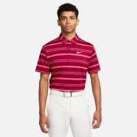 Nike Dri-FIT Tour Men's Striped Golf Polo Red/White Мъжки тениски с яка
