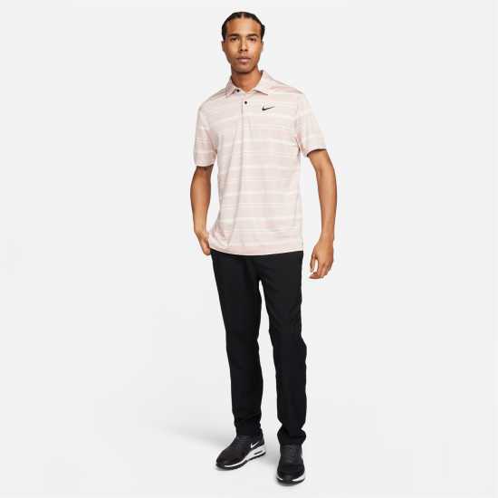 Nike Dri-FIT Tour Men's Striped Golf Polo Pink/Black Мъжки тениски с яка