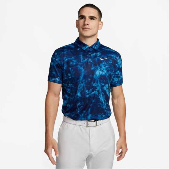 Nike Dri-FIT Tour Men's Golf Polo Dtch Blue/White Мъжки тениски с яка