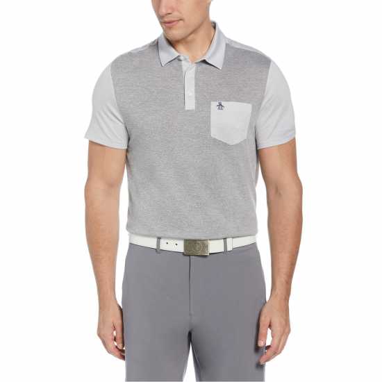 Original Penguin Golf Colour Block T-Shirt Ярко бяло Мъжко облекло за едри хора