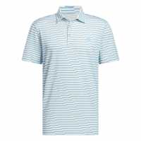 Adidas Блуза С Яка Mesh Print Polo Shirt Mens Синьо Бръст / Бело Шапки за голф и козирки