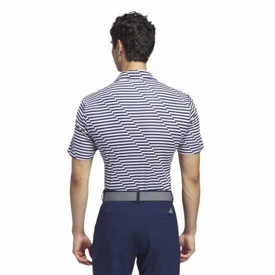 Adidas Блуза С Яка Mesh Print Polo Shirt Mens Църно/Бяло Мъжки тениски с яка