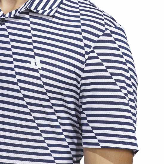 Adidas Блуза С Яка Mesh Print Polo Shirt Mens Църно/Бяло Мъжки тениски с яка