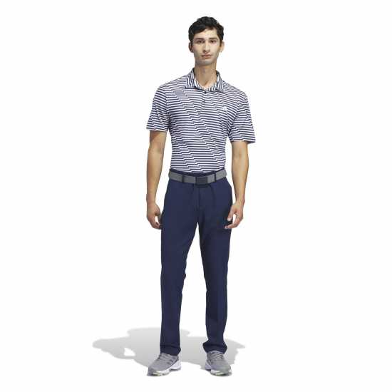 Adidas Блуза С Яка Mesh Print Polo Shirt Mens Църно/Бяло Мъжки тениски с яка