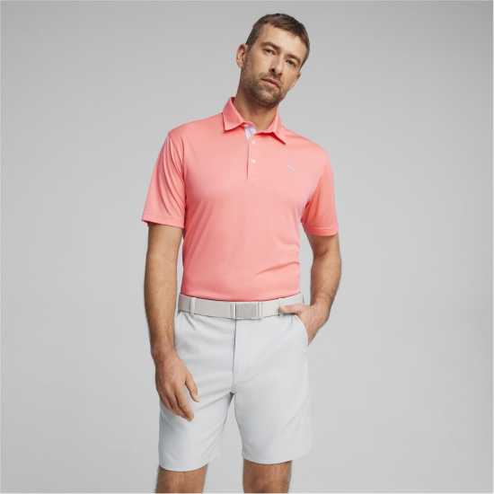 Puma Solid Polo Пънч от диня Дрехи за голф