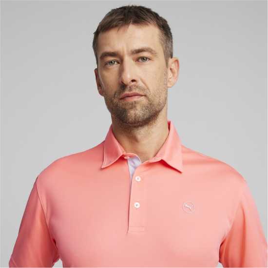 Puma Solid Polo Пънч от диня Дрехи за голф