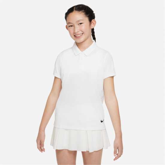 Nike Dri-Fit Victory Polo Jn41 White/Black Детски тениски тип поло