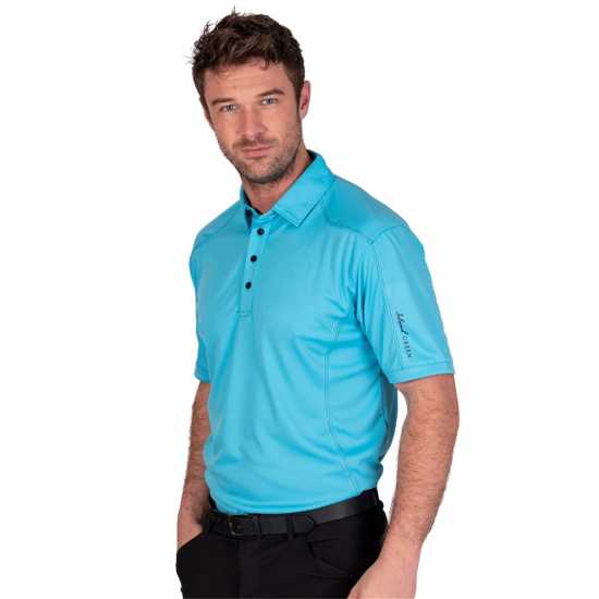 Мъжка Блуза С Яка Island Green Golf Top Stitch Polo Shirt Mens Turquiose Мъжки тениски с яка