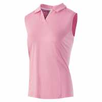 Дамска Блуза С Яка Island Green Golf Sleeveless Polo Shirt Ladies Pink Дамски тениски с яка
