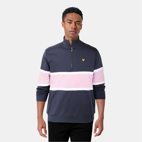 Lyle And Scott Голф Яке Men's Colour Block Quarter-Zip Performance Golf Jacket  