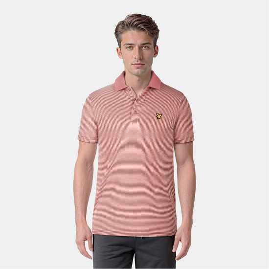 Lyle And Scott Блуза С Яка Golf Microstripe Polo Shirt Розово кафяво Lyle And Scott Блуза С Яка Golf Microstripe Polo Shirt Розово кафяво