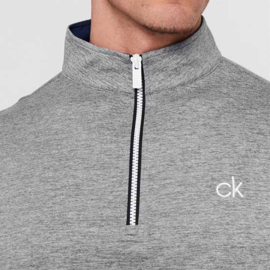 Мъжки Пуловер С Цип Calvin Klein Golf Golf Albany Half Zip Pullover Mens Сребристо Марл Боулинг