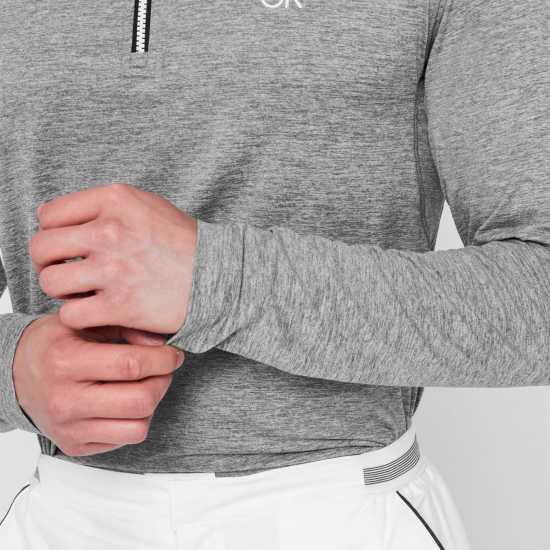 Мъжки Пуловер С Цип Calvin Klein Golf Golf Albany Half Zip Pullover Mens Сребристо Марл Боулинг