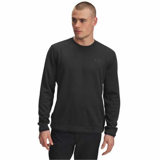 Дрехи за голф Under Armour Sweater Flc Crew Sn54 Black Under Armour Sweater Flc Crew Sn54 Black Дрехи за голф