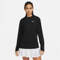 Nike Dri-FIT Club Women's Half-Zip UV Top Black/White Дамски суичъри и блузи с качулки