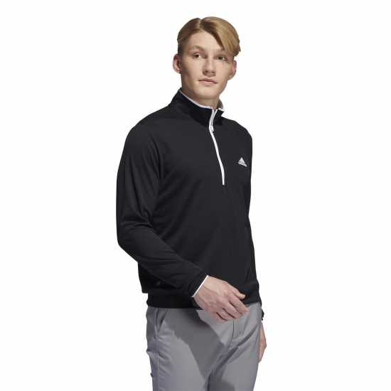 Adidas Upf Lightweight Pullover Top Mens Black/White Мъжки пуловери и жилетки