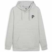 Puma Cloudspun Patch Hoodie Jumper Mens Сиво синьо Дрехи за голф