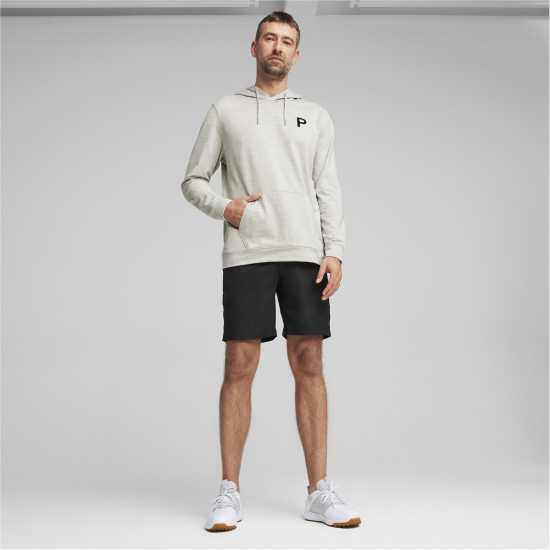 Puma Cloudspun Patch Hoodie Jumper Mens Сиво синьо Дрехи за голф