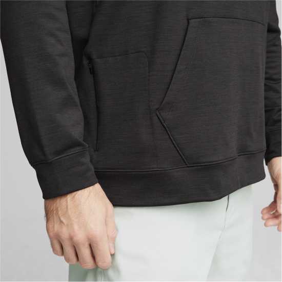 Puma Cloudspun Patch Hoodie Jumper Mens Pma.Черно Топло Дрехи за голф