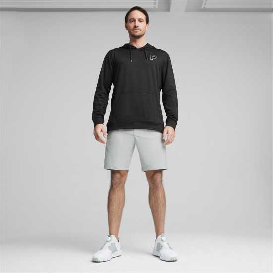 Puma Cloudspun Patch Hoodie Jumper Mens Pma.Черно Топло Дрехи за голф