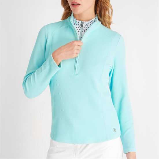 Calvin Klein Golf G Znk Top Ld99 Aqua Дамски пуловери и жилетки