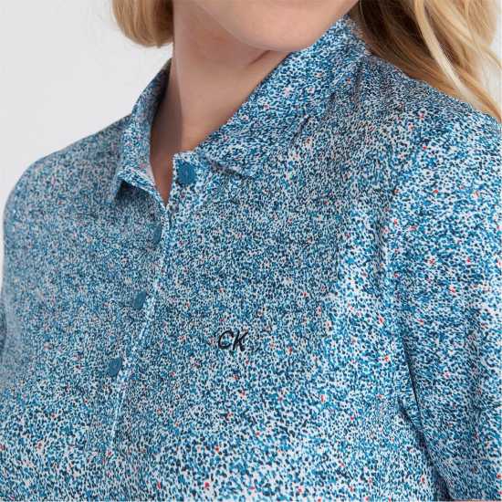 Calvin Klein Golf G Hmln Drss Ld99 White Navy Дамски пуловери и жилетки