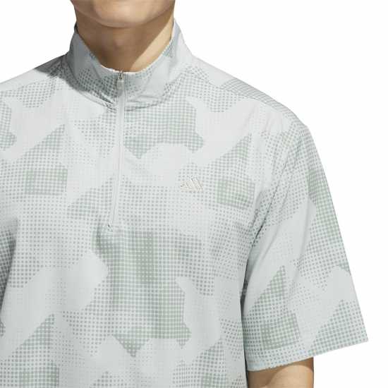 Adidas Мъжки Пуловер С Цип Go-To Dwr Short Sleeve Half-Zip Pullover Mens Чудесно сребро Дрехи за голф