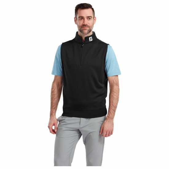 Footjoy Chill Out Vest Mens Черно Мъжки пуловери и жилетки
