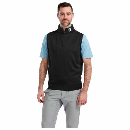 Footjoy Chill Out Vest Mens Черно Мъжки пуловери и жилетки