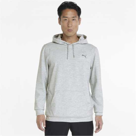 Puma Cloudspun Progress Hoodie Mens Сиво пухкаво Дрехи за голф