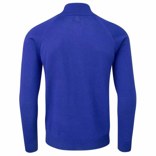 Oscar Jacobson Pin Merino Zip Neck Sweater  - Мъжки пуловери и жилетки