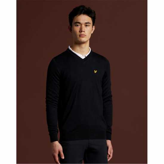 Lyle And Scott Golf Neck Pullover True Black Мъжки пуловери и жилетки