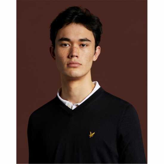 Lyle And Scott Golf Neck Pullover True Black Мъжки пуловери и жилетки