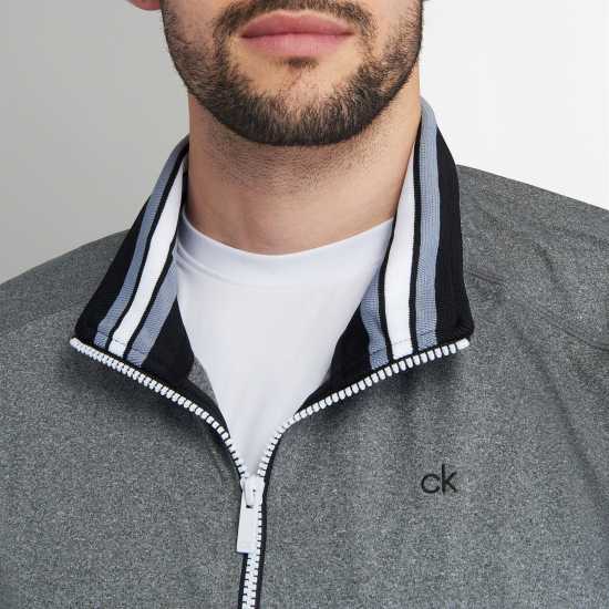 Мъжко Горнище Полу-Цип Calvin Klein Golf Orbit Half Zip Top Mens Silver Marl Мъжки пуловери и жилетки