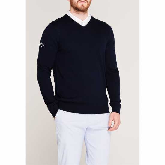 Callaway Мъжка Риза V Neck Sweatshirt Mens Dark Navy - Мъжки пуловери и жилетки