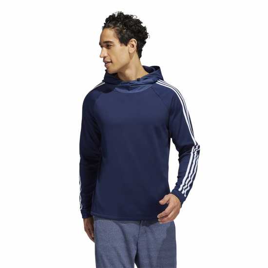 Adidas 3 Stripe Hoodie Mens Navy Мъжки пуловери и жилетки