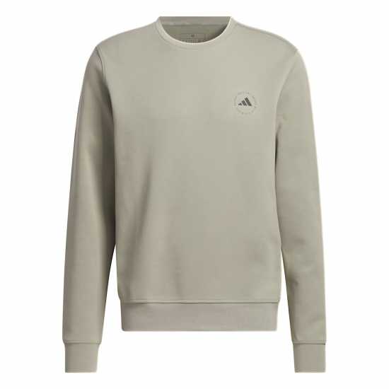 Adidas Мъжка Риза Crew Pullover Sweatshirt Mens Silver Pebble - Мъжки пуловери и жилетки