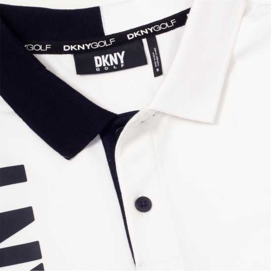 Dkny G City Polo Sn99 White-Navy Мъжко облекло за едри хора