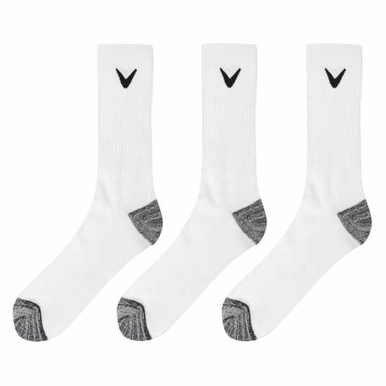 Callaway Opti Dri 3 Pack Golf Socks White Мъжки чорапи