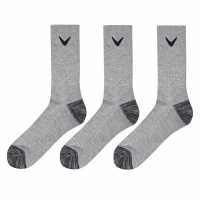 Callaway Opti Dri 3 Pack Golf Socks Grey Мъжки чорапи