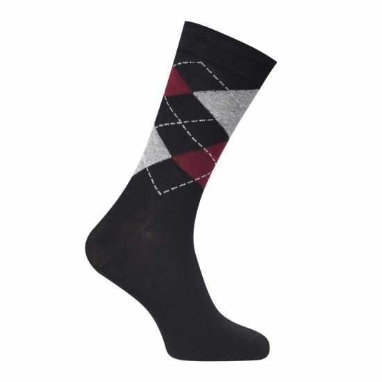 Slazenger 3Бр. Опаковка Мъжки Чорапи Argyle Golf Socks 3 Pack Mens Black/Grey - Голф пълна разпродажба